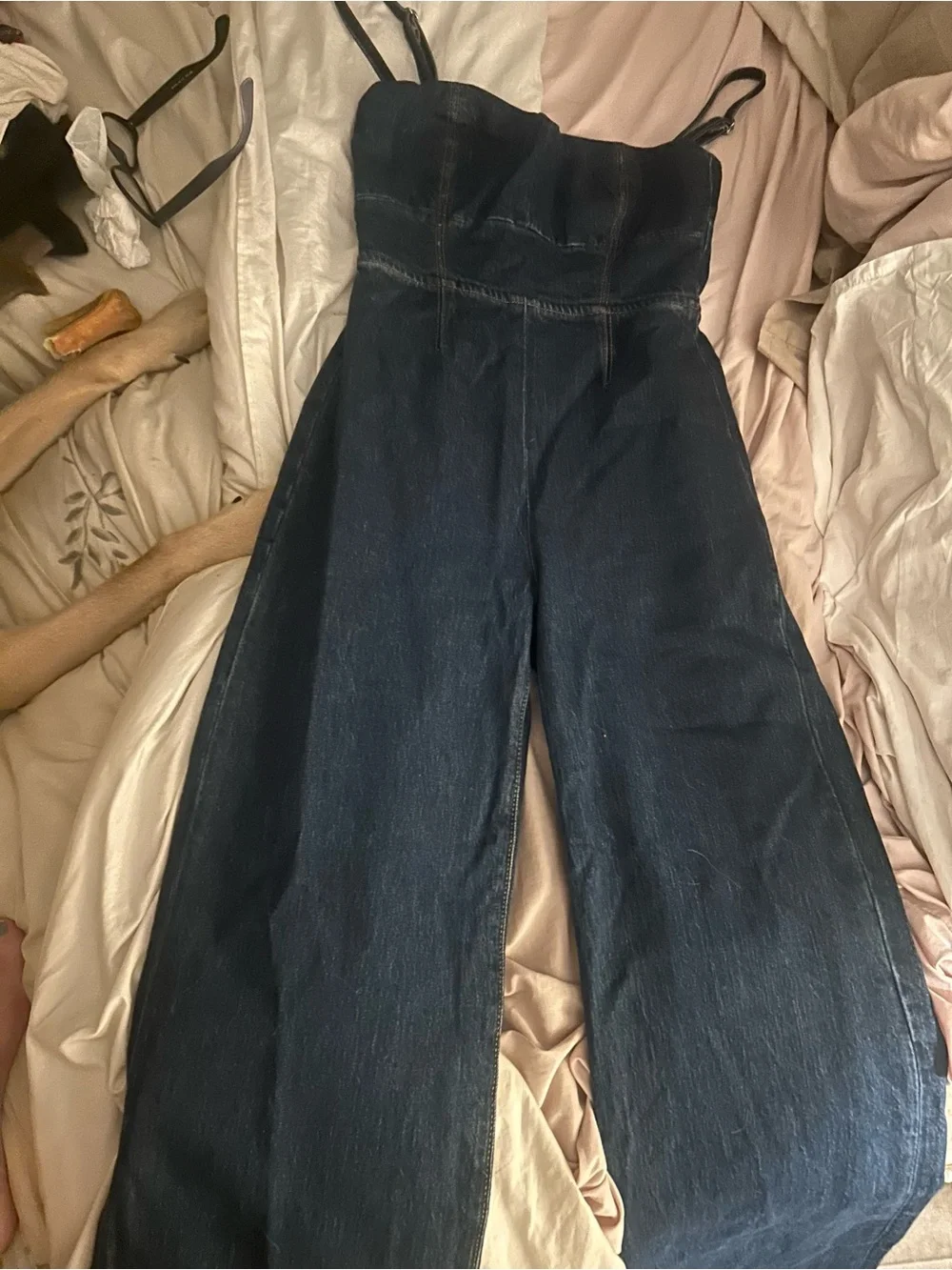 Reformation Daphne Denim Jumpsuit size 0